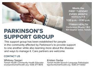 Parkinson S Support Group Tomah Health