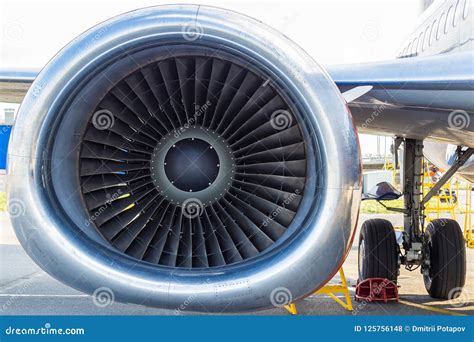 High Bypass Turbofan Aircraft Engine Installed On Modern Passenger Jet