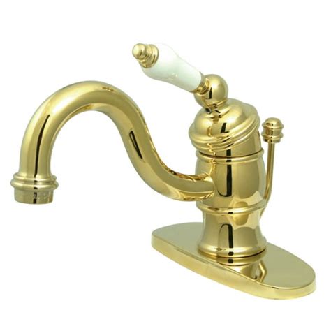 kingston brass kb3402pl victorian 4 centerset single handle bathroom faucet polished brass