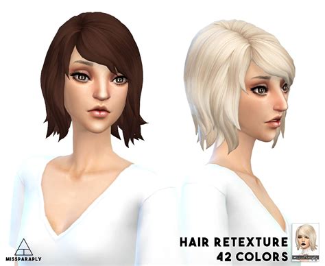 Miss Paraply Bob Shaggy Hairstyle Retextured Sims 4 Sims Sims 4