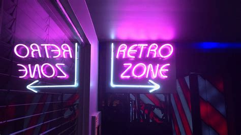 Wallpaper Retro Zone Neon Arrow Sign Hd Picture Image