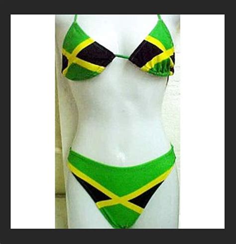 jamaican flag string bikini jamaica swimsuit colors green yellow red and black pinterest