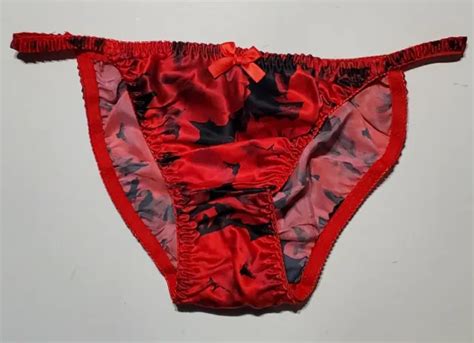 liquid satin 2nd skin silk 8 xl hot red floral print string bikini panty sissy 27 99 picclick