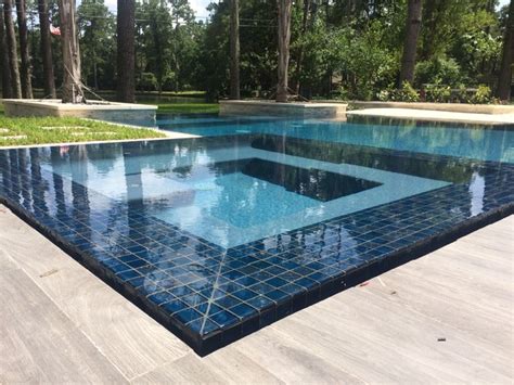 Infinity Edge Spa Modern Pool Design Contemporary Pool Houston