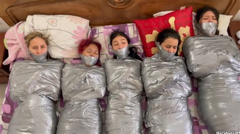 Trapped In Mummy Mansion Mummified Girls Struggle All Wrapped Up And