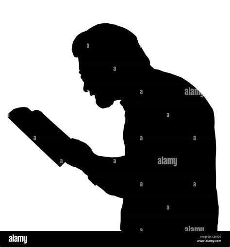 Nearsighted Man With Glasses Reading Book Close To Eyes Stock Photo Alamy