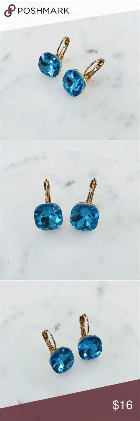 5 For 25 Gold Metal Blue Crystal Earrings Blue Crystal Earrings