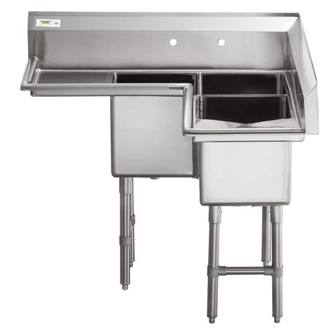 Regency 44 1/2" 16 Gauge Stainless Steel Three Compartment Commercial