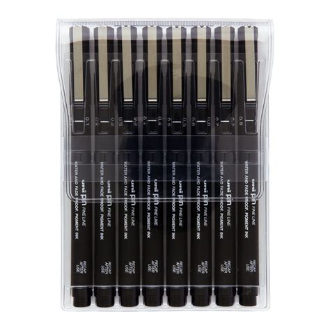 Uni Pin Fine Line Pens 8 Set Markers N Pens