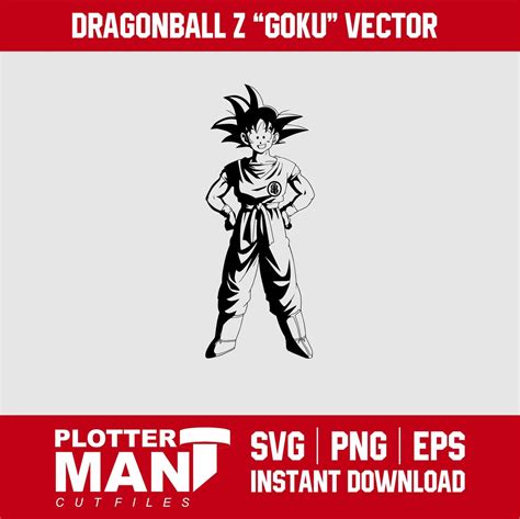 Dragonball Z Goku SVG Layered Goku Cutfiles Anime Manga Etsy
