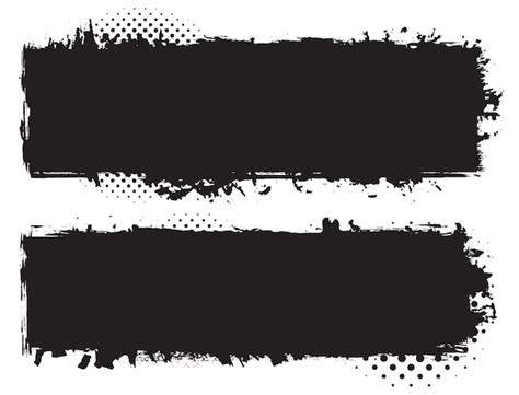 Premium Vector Black Banners In Grunge Style