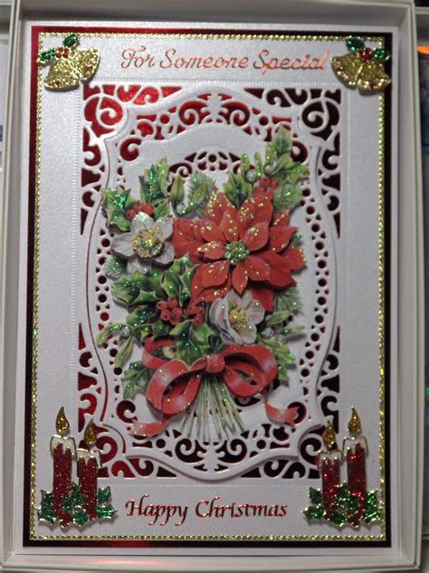 Spellbinders And Decoupage Christmas Card Christmas Poinsettia Happy