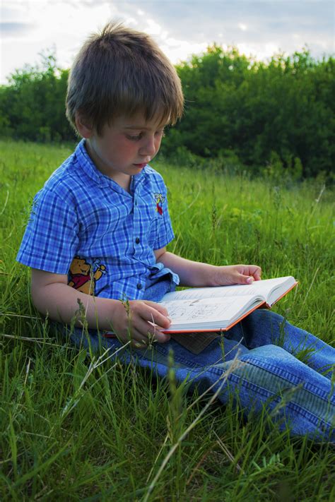 fotos gratis naturaleza césped al aire libre libro persona prado jugar chico leyendo