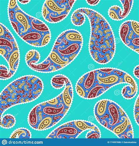 Seamless Pattern Of A Beautiful Paisley Design Stock Vector