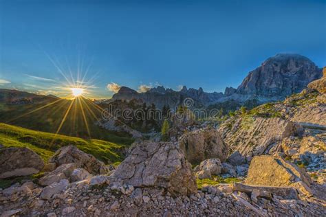 Sunset In Dolomites Veneto Italy Stock Image Image Of Italy Unesco