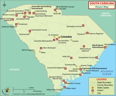 Airports In South Carolina Map Map