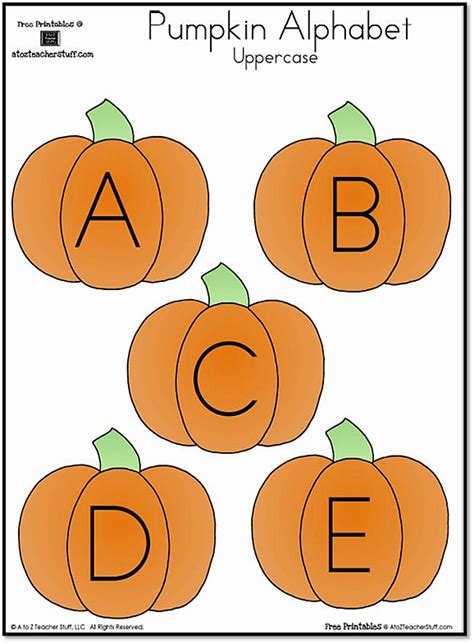Pumpkin Lowercase And Uppercase Alphabet A To Z Teacher Stuff