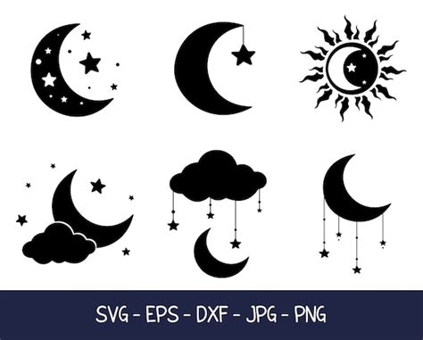 Moon And Stars SVG Bundle Moon SVG Cut File For Cricut Etsy