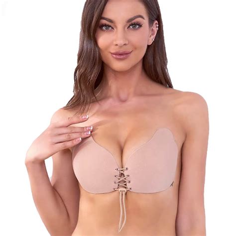 Silicone Lightly Padded Wire Free Plunge Bra