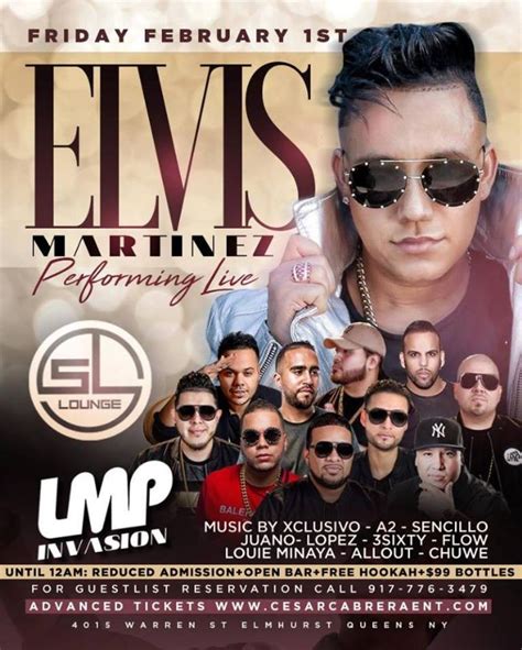 Elvis Martinez Live At Sl Lounge Tickets Boletos At Sl Lounge Queens