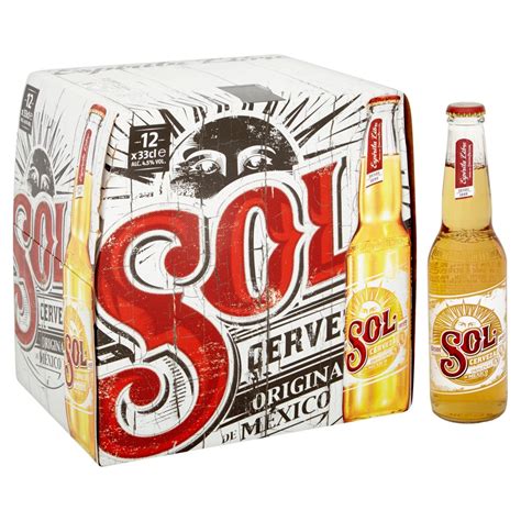 Sol Original Lager Beer Bottle 12x330ml Bestway Wholesale