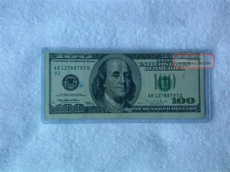 Very Rare Error Note 100 Hundred Dollar Bill Misprint Legal Tender