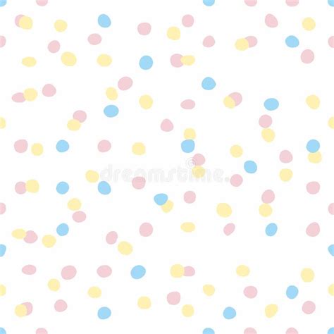 Tile Vector Pattern With Pastel Hand Drawn Dots On White Background