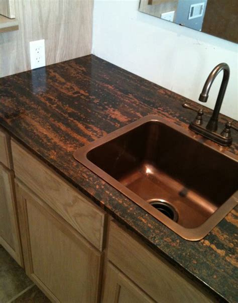 Black And Copper Countertop Done With An Epoxy Copper Countertops