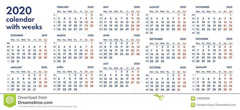 Calendar 2020 With Week Numbers