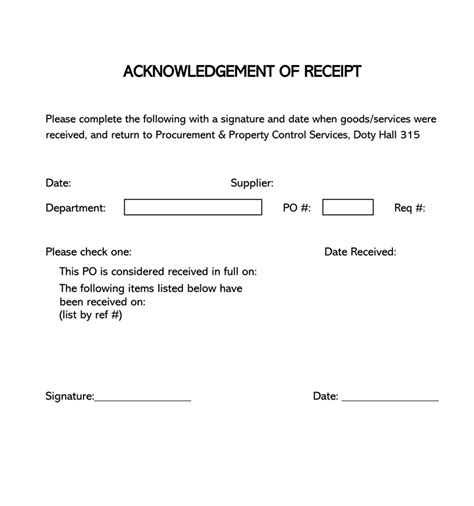 Free Acknowledgement Receipt Templates How To Make