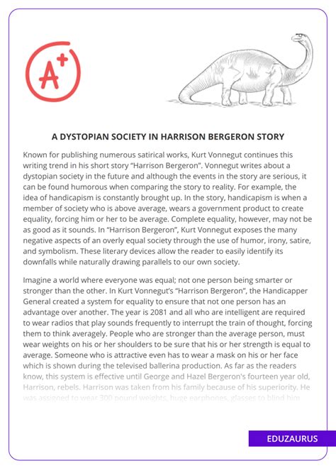 A Dystopian Society In Harrison Bergeron Story Free Essay Example