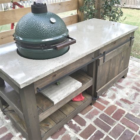 As many of you have already read, i now own a ceramic cooker, called the big green egg. The Lowcountry Lady: Big Green Egg: Concrete Top Table Plans