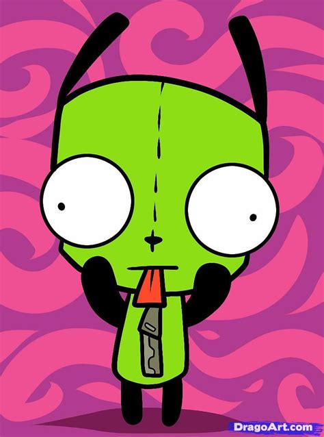 How To Draw Gir From Invader Zim Step By Step Drawing Guide By Dawn
