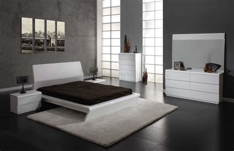 White High Gloss Finish Modern Bedroom Woptions
