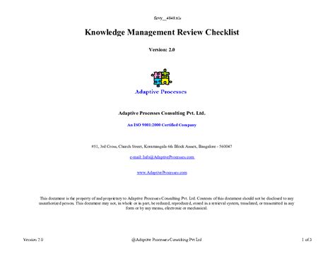 Excel Template Knowledge Management Checklist Excel Template Xls