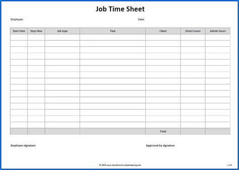 Free Printable Weekly Employee Time Sheets Doctemplates