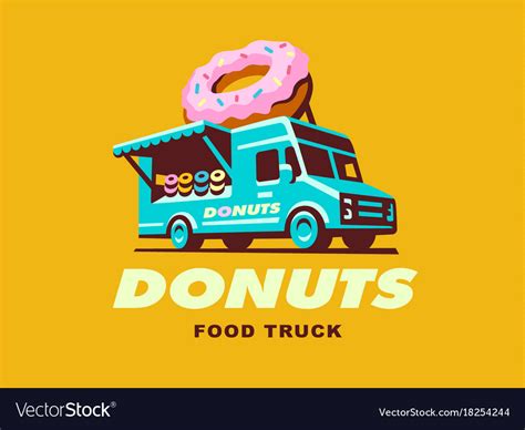 Food Truck Logo Donuts Royalty Free Vector Image