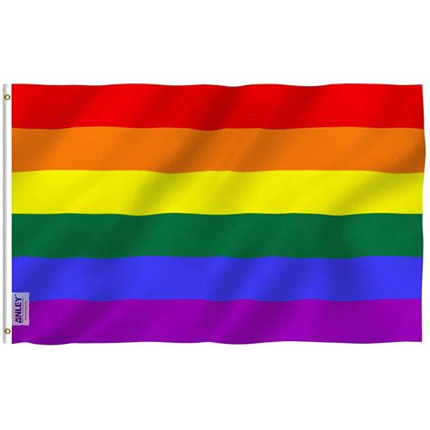 Anley Fly Breeze 3x5 Foot Rainbow Flag 6 Stripes Vivid Color And Uv