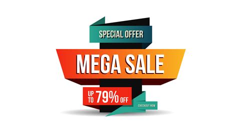 Mega Sale Special Offer Paper Style Creative Promotion Template Design