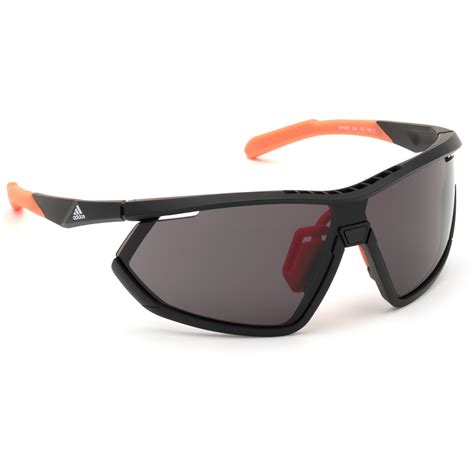 adidas sp0016 injected sport sunglasses matte black contrast black orange