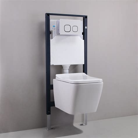Luxury Modern Elongated 1 1 1 6 GPF Dual Flush Wall Hung Toilet With In