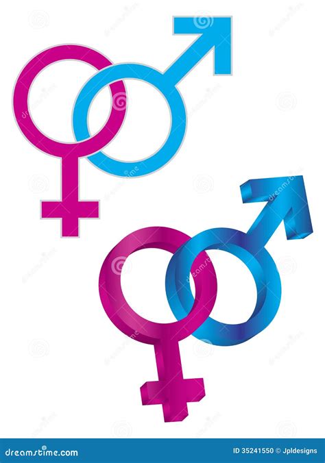 Símbolo Masculino Y Femenino Del Género Entrelazado Ilustración Del Vector Ilustración De