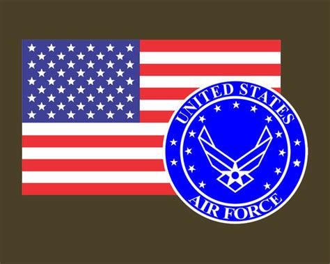 American Flag With Air Force Emblem Usaf Logo Vinyl Decal Sticker For