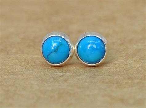 Turquoise Stud Earrings Handmade With Sterling Silver Etsy UK