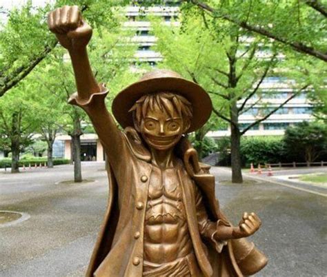 Life Size Famous Cartoon Figure Monkey D Luffy Bronze Statue