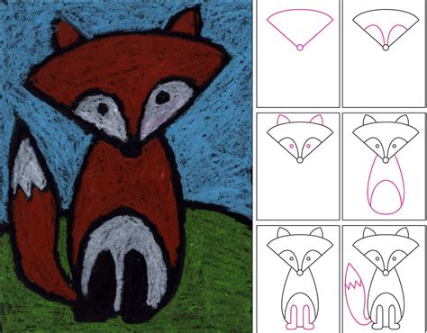 Simple Fox Drawing Art For Kids Art Lessons Kindergarten Art