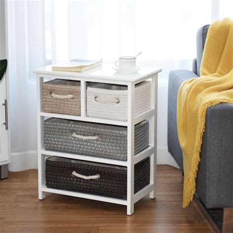 Maybe you would like to learn more about one of these? Storage Drawer Nightstand Woven Basket Cabinet Bedside ...