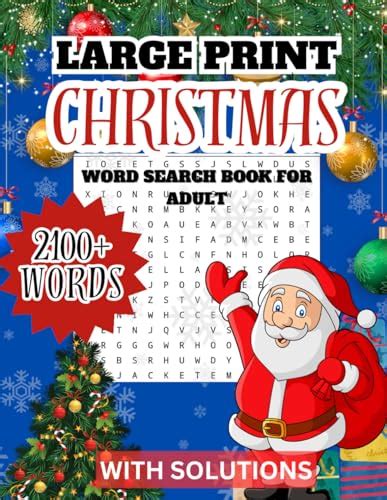 Large Print Christmas Word Search For Adults 2100 Christmas Themed