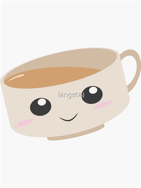 Cute Anime Teacup Sticker By Langstal Redbubble
