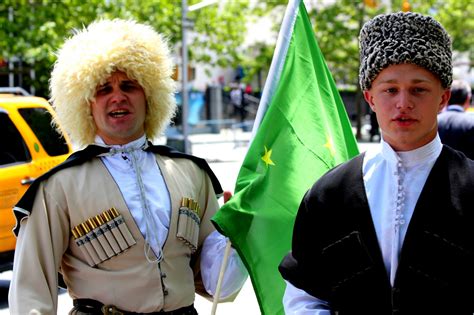Circassians Circassian Men In Traditional Costume Geleneksel
